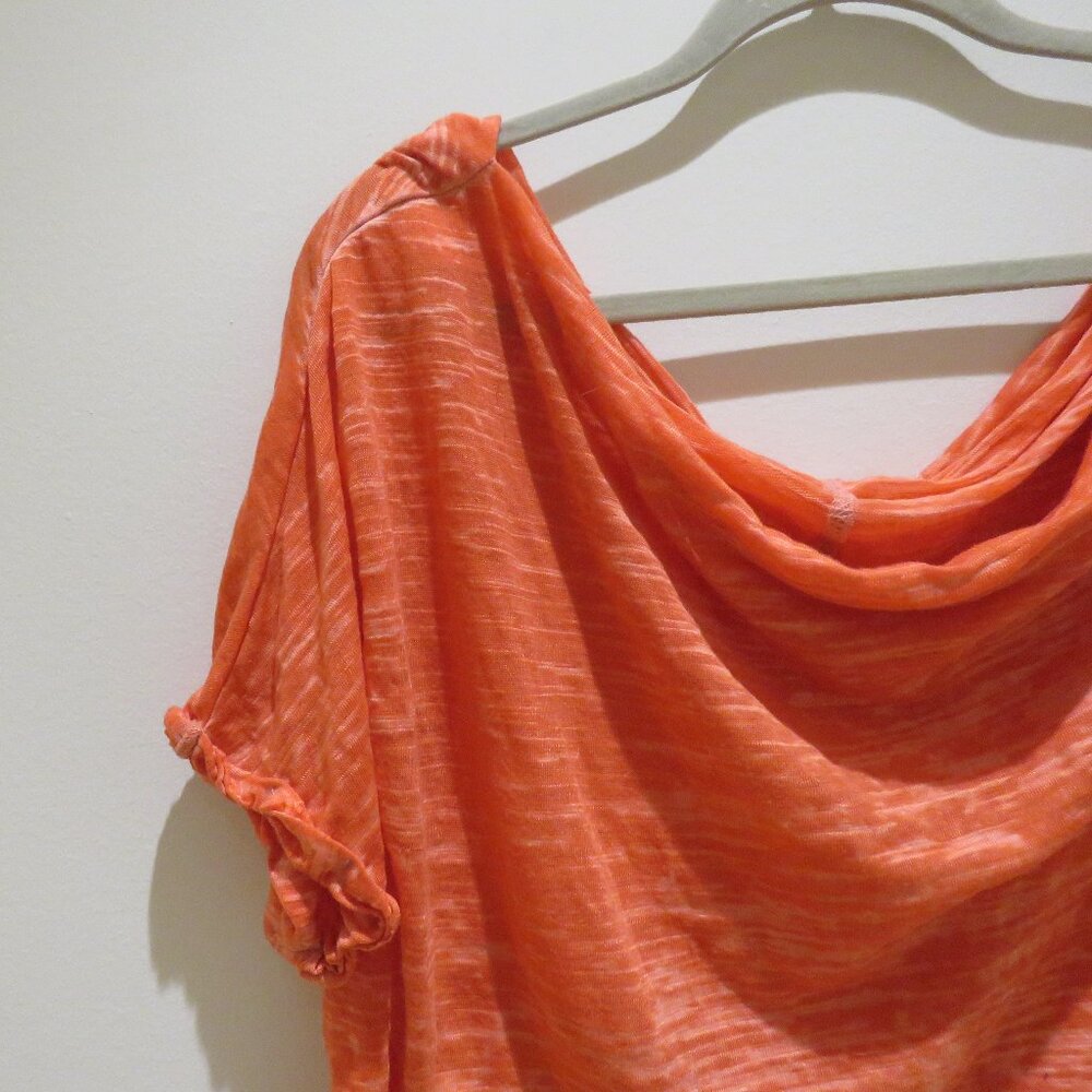 FREE PEOPLE WE THE FREE Astrid Neck Burnout Oversized Top in Lotus Red Boho L - Picture 3 of 14
